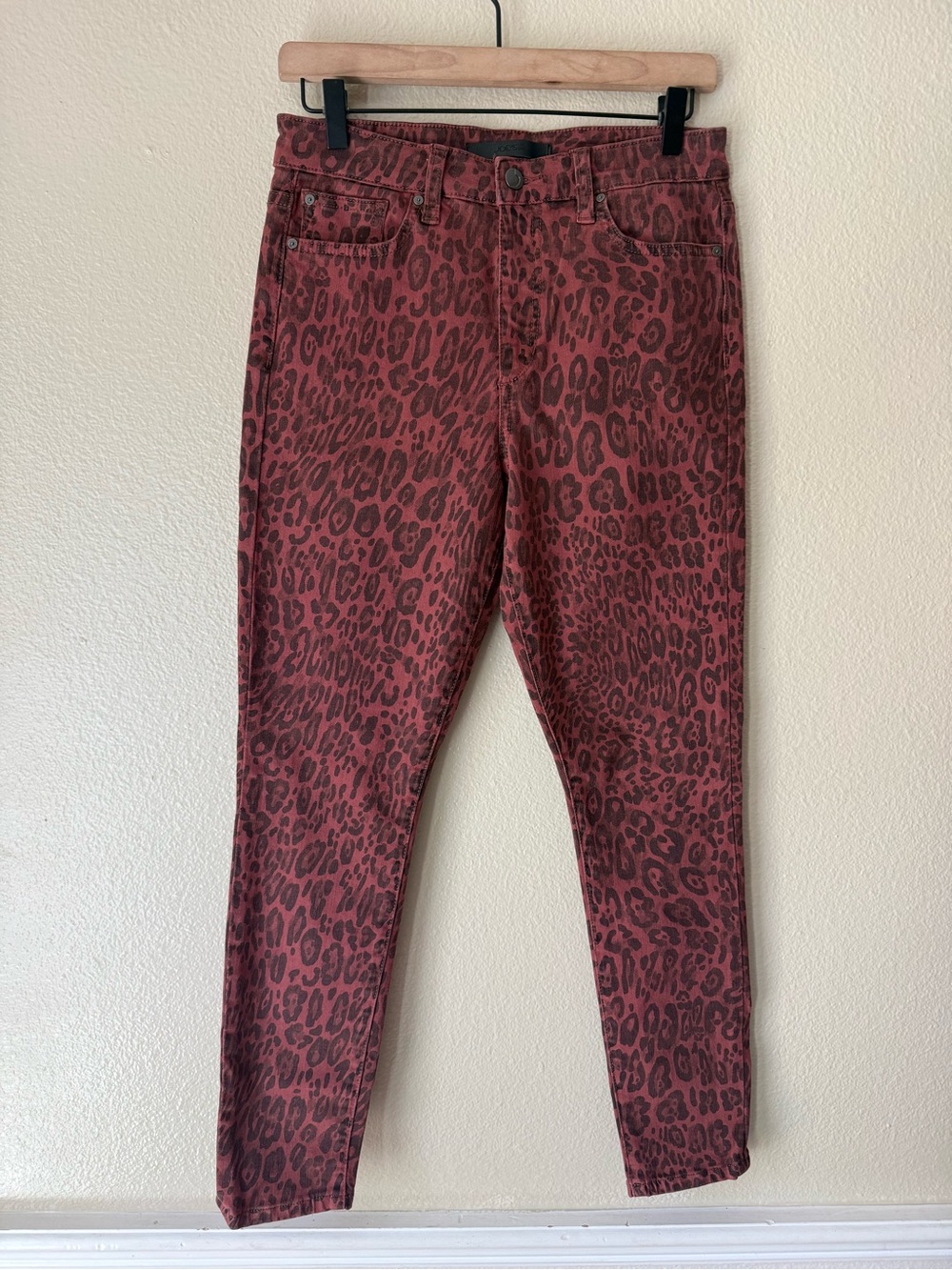 Joe's Jeans Red Leopard Skinny Jeans